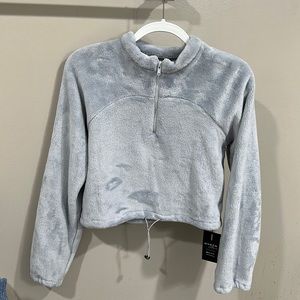 Cropped Teddy fleece sweatshirt